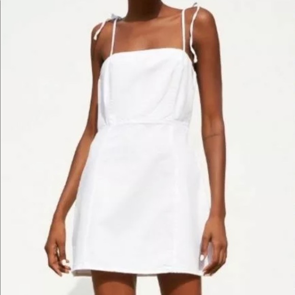 white denim mini dress